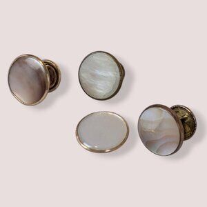 Set of 4 Antique MOP Low Profile Cufflinks (Mismatch)